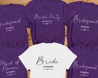 Camisetas personalizadas para despedida de soltera: despedida de soltera, dama de honor, novia del equipo