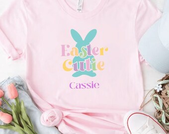 Camiseta de Pascua personalizada para niños. Camiseta del Conejo de Pascua. Camisetas de Pascua, Conejo de Pascua, regalo para niños esta Pascua.