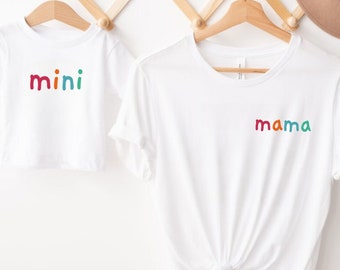 Mama & Mini T-shirts. Mum and Mini matching tops. Personalised Tees for Mama and Child. Twinning T-shirts.