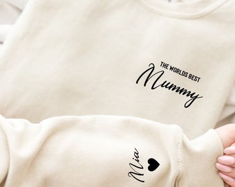 Sweat momie. Pull personnalisé pour maman avec prénoms d'enfant, cadeau pour maman, fête des mères. Sweat personnalisé.