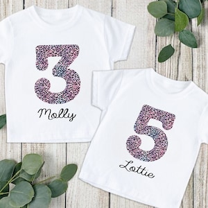 Personalised Birthday T shirts. Personalised Birthday Gift. 1st,2nd,3rd Birthday. Customisable Number Birthday Shirt. Birthday Party Tshirt.