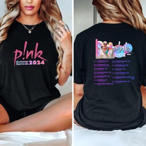 Personalised Pink Tour Tshirt. Concert t shirt for the Summer Carnival tour 2024. Summer Carnival 2024.Concert Pnk T-shirt. Trustfall album image 2