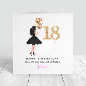18e verjaardag Dolly Card, verjaardagskaart, 18e kaart, achttien, 18e verjaardagskaart meisjes, 18e kaart zus, kleindochter, nichtje, zus