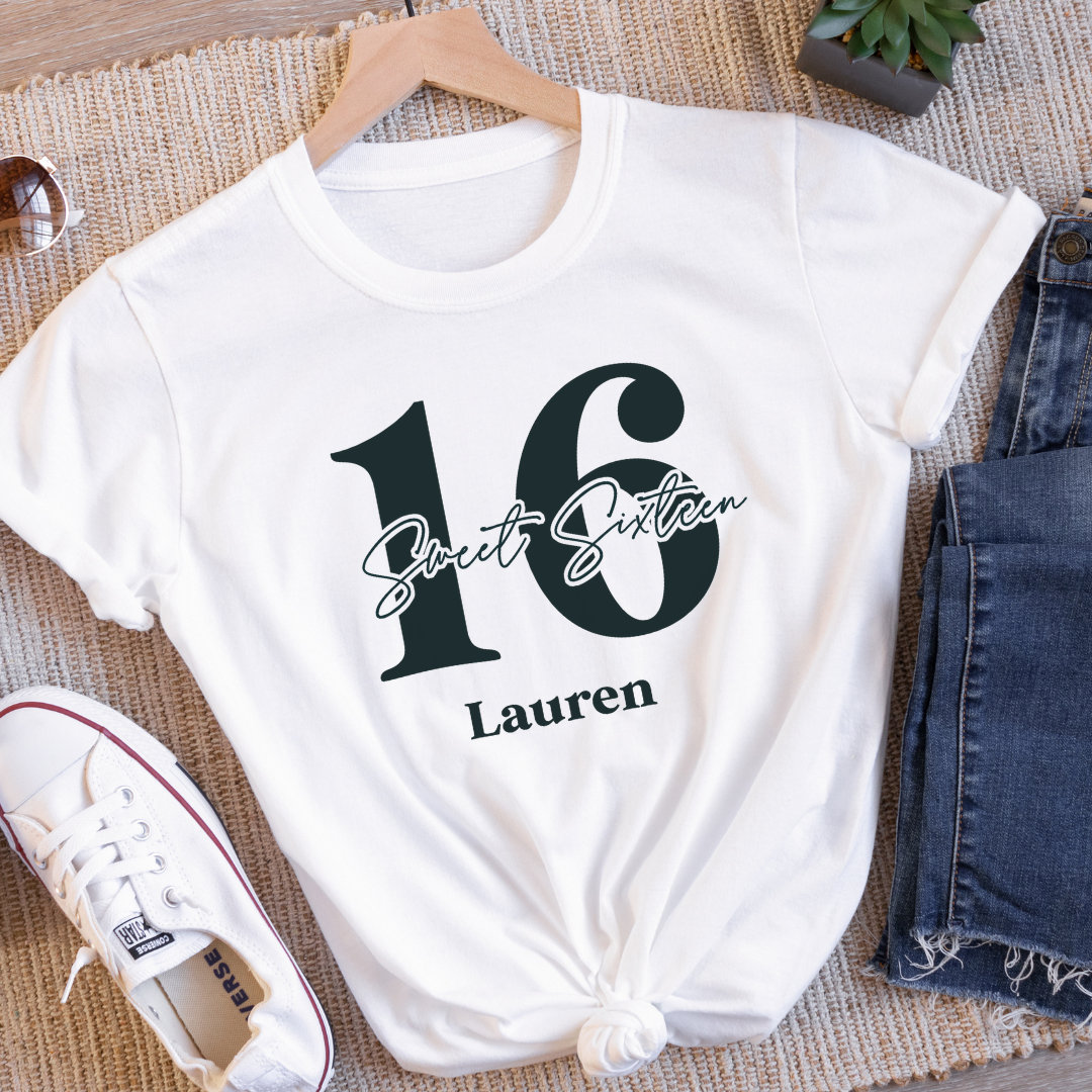 Maglietta per il sedicesimo compleanno. Maglietta personalizzata per il sedicesimo compleanno. Top per il compleanno. Regalo per il sedicesimo compleanno. Maglietta per il sedicesimo compleanno. Regalo per il sedicesimo compleanno.