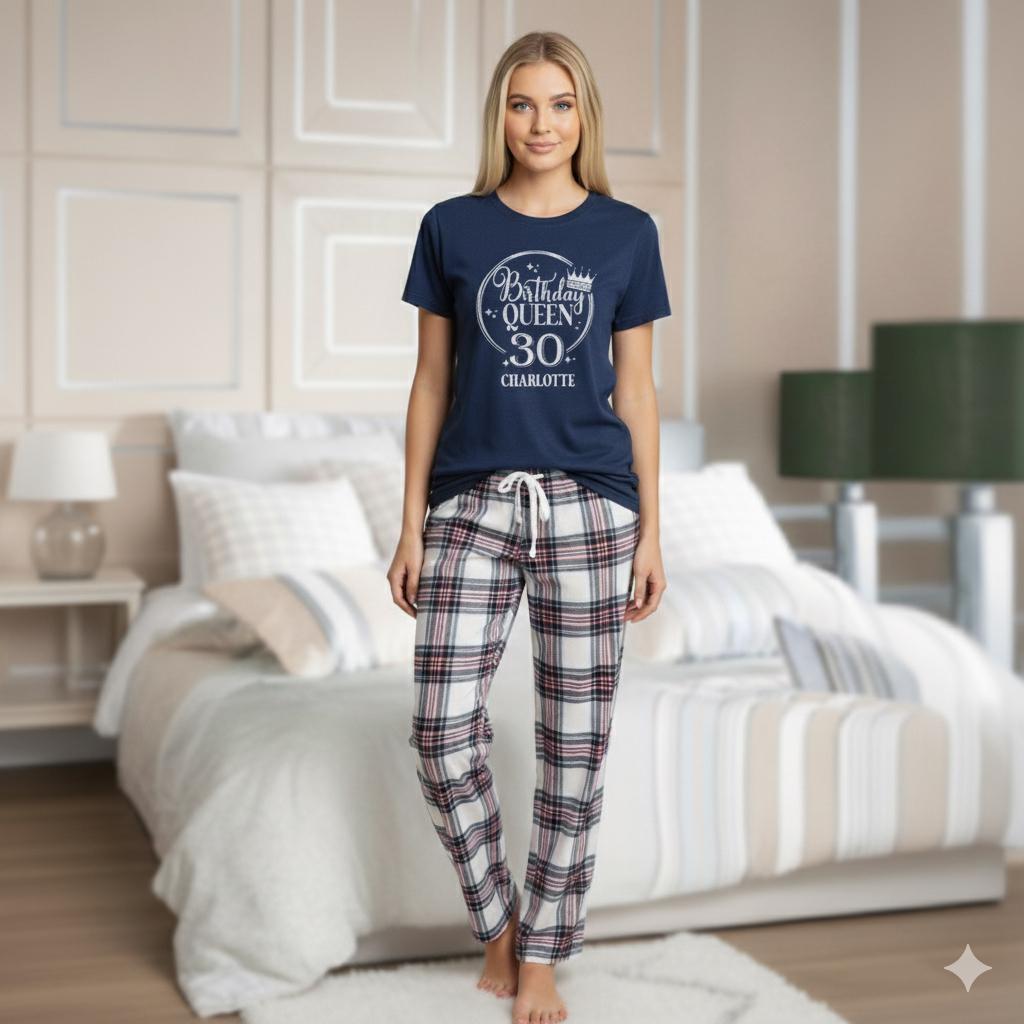 30th Birthday Queen Pyjamas. Personalised 30th Birthday Pjs. Thirtieth ...