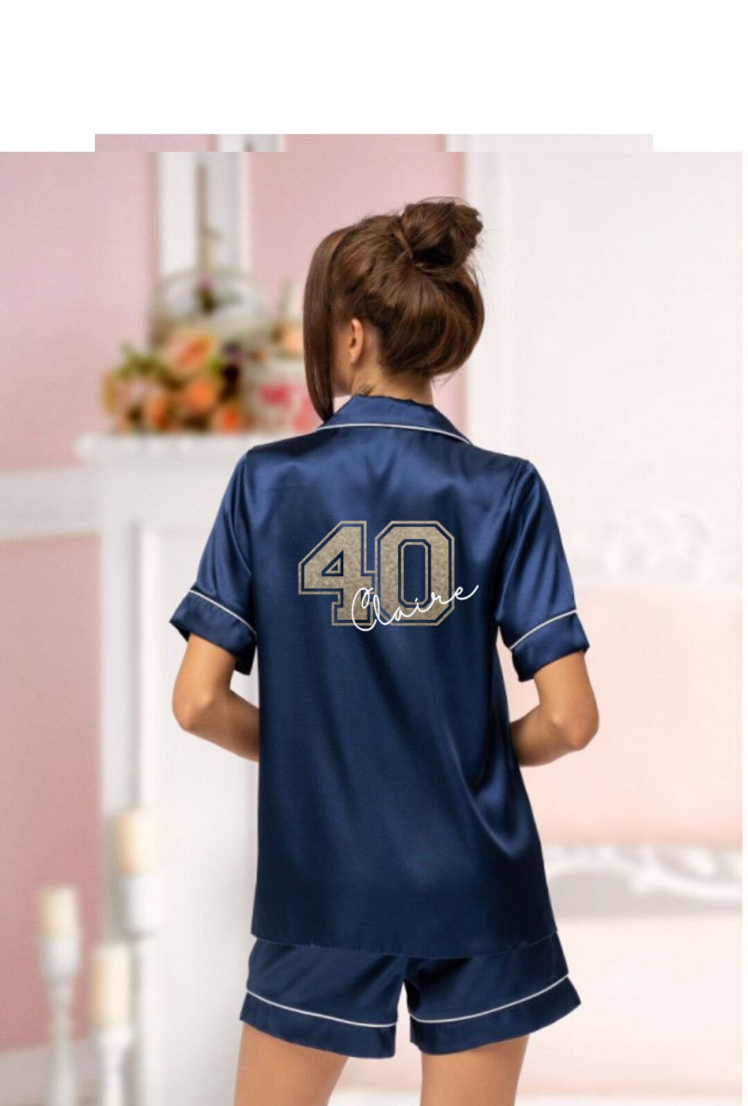40th Birthday Pyjamas. Personalised 40th Birthday Pjs. Fortieth Birthday Pyjamas. Satin Pjs 40th Birthday Birthday Gift satin Pyjamas. Etsy UK