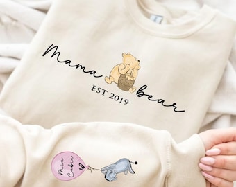 Personalised Mama Bear Sweatshirt: Winnie the Pooh Mum Jumper