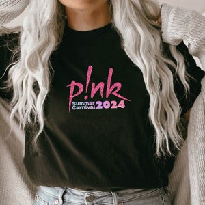 Personalised Pink Tour Tshirt. Concert t shirt for the Summer Carnival tour 2024. Summer Carnival 2024.Concert Pnk T-shirt. Trustfall album image 5