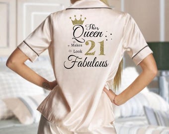 Personalised 21st Birthday Pyjamas. 21st Birthday pjs. Twenty-first Birthday pyjamas. 21st Birthday Gift, 21st Birthday, birthday gift.