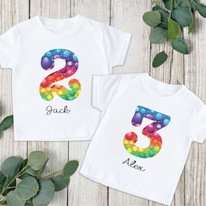 Personalised Birthday Tshirts. Personalised Birthday Gift. 1st,2nd,3rd Birthday. Customisable Number Birthday Shirt. Birthday Party Tshirt.