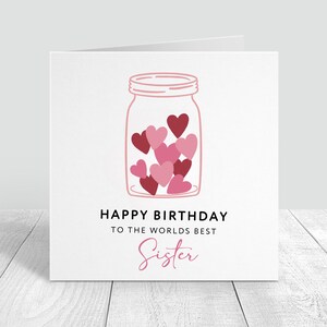 Jar of Hearts verjaardagskaart, leuke verjaardagskaart, aangepaste verjaardagskaart, elke naam verjaardagskaart, broer, oma, moeder, vader, nichtje, zus, vriend