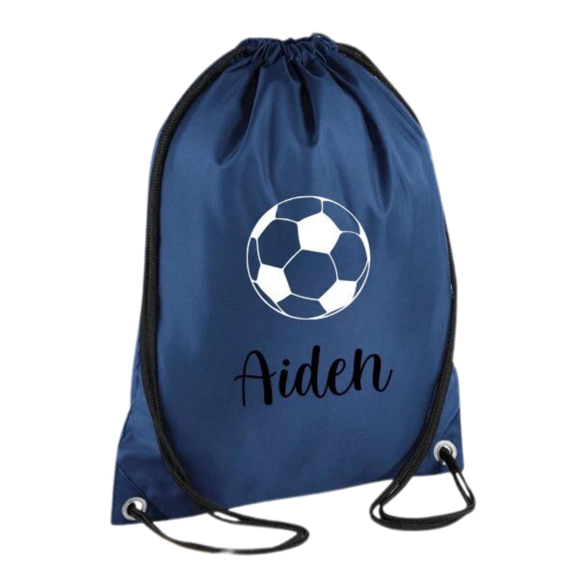Personalized Football Drawstring Bag: Back to School Gym Sack
