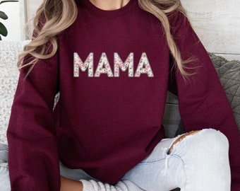 Mama Sweatshirt, Mama pastel floral Sweatshirt, Bespoke Mothers Day, First Mothers Day Gift, Mom sweater. Personalised gift.