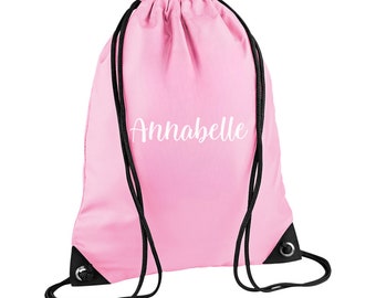 Personalisierte Kordelzug bag.Named Back to School Kordelzug Rucksack Bag.PE Bag Schwimmtasche Gym Bag Afterschool Club Bag