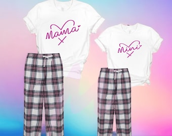 Personalized Mama and Mini Matching Checked Pajamas