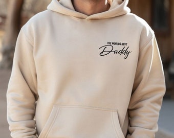Personalised Daddy Hoodie. Custom Dad Hoodie  with Name on Sleeve. Fathers Day Gift for Daddy, Gift from Children. Gift for Dad.
