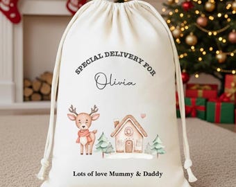 Reindeer Name Christmas Sacks, Xmas Sack, Santa Sacks, Christmas Sack Personalised, Santa Sack Personalised, Santa Sack Large, Santa Sack