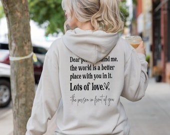 Personalisierter Bewusstseins Hoodie: 'Dear Person Hinter Me' - Mama Mum Pullover