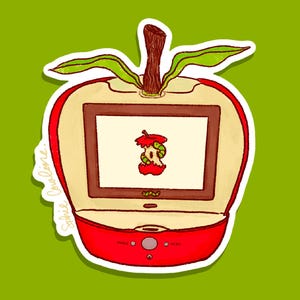 Apple TV Sticker | Cute Worm Sticker | Apple Television Stickers | Funny | Silly | Aesthetic