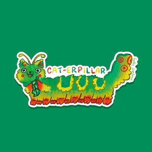 Caterpillar Sticker | Cute Cat Sticker | Caterpillars Stickers | Funny | Silly | Aesthetic