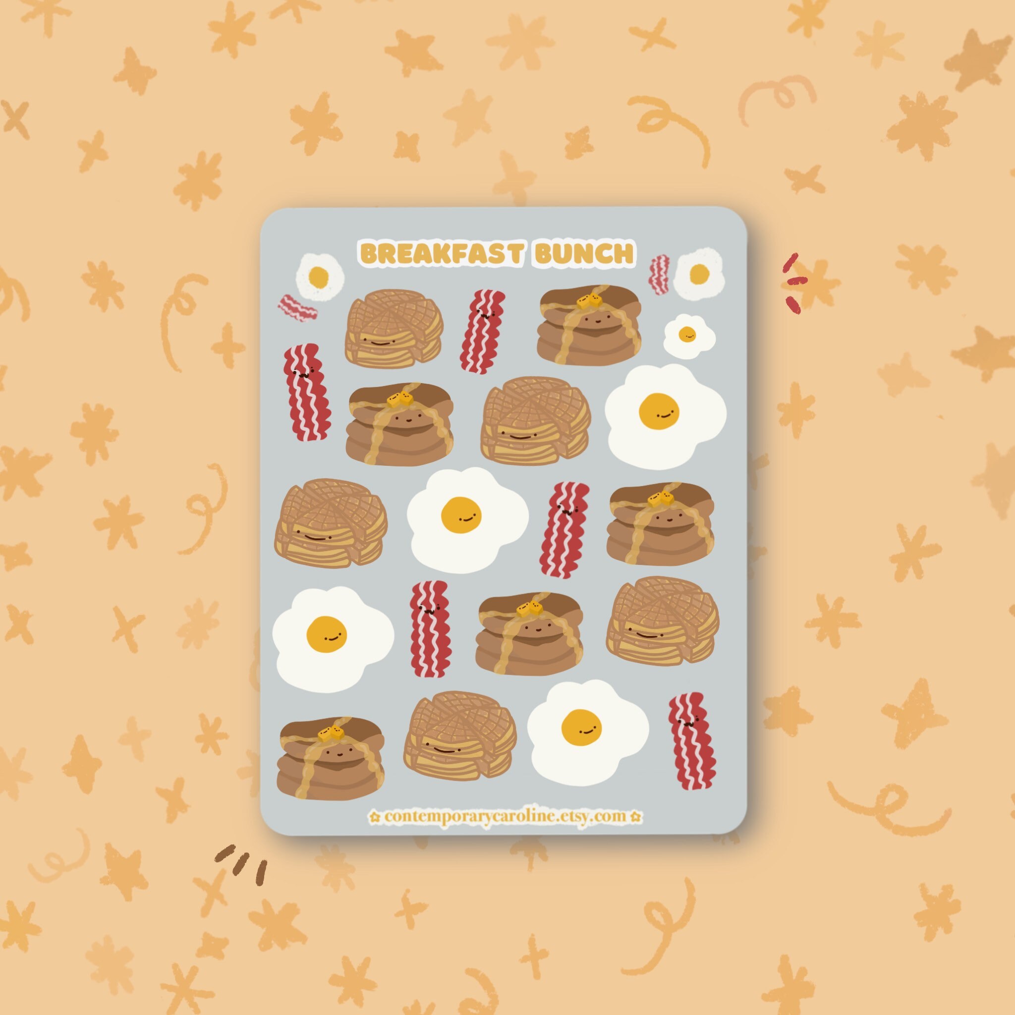 Breakfast Bunch Sticker Sheet Breakfast Stickers Sticker | Etsy
