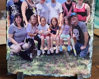 Custom Photo Slate: Personalized Family Picture Rock