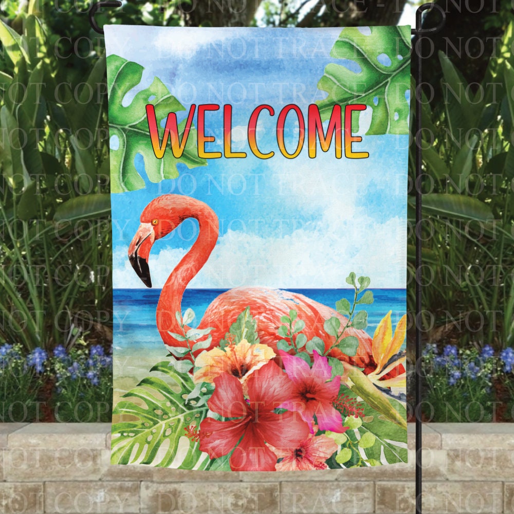  Garage Door Banner 84x192in,Flamingo Pink Flowers