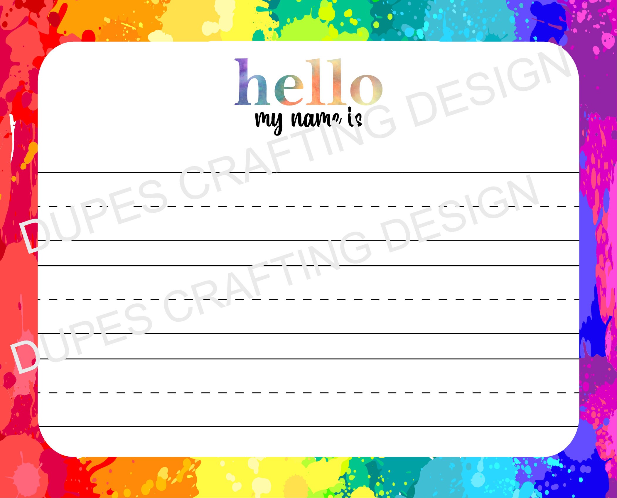 Personalized Write My name is horizontal tracing board  Preschool-Kindergarten reusable Dry erase board/Educational Learning/Birthday/Easter
