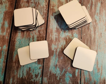 Sublimation MDF Square Blanks: Rounded Corner Badge Reels, Hairbows (Set of 10)