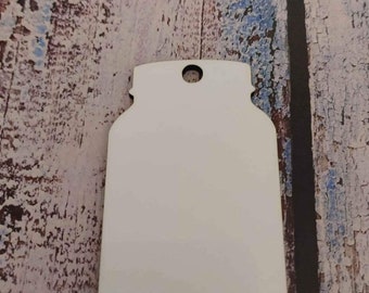 Mason Jar Sublimation Blank Set: Hardboard Ornament Keychain Blanks