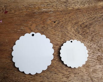 Scalloped Circle Sublimation Earrings Blanks: 10 Pair