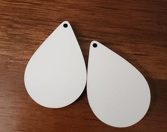 Teardrop Sublimation Earring Blanks: Unisub Hardboard, Single Sided (10 Pair/20 Pieces)