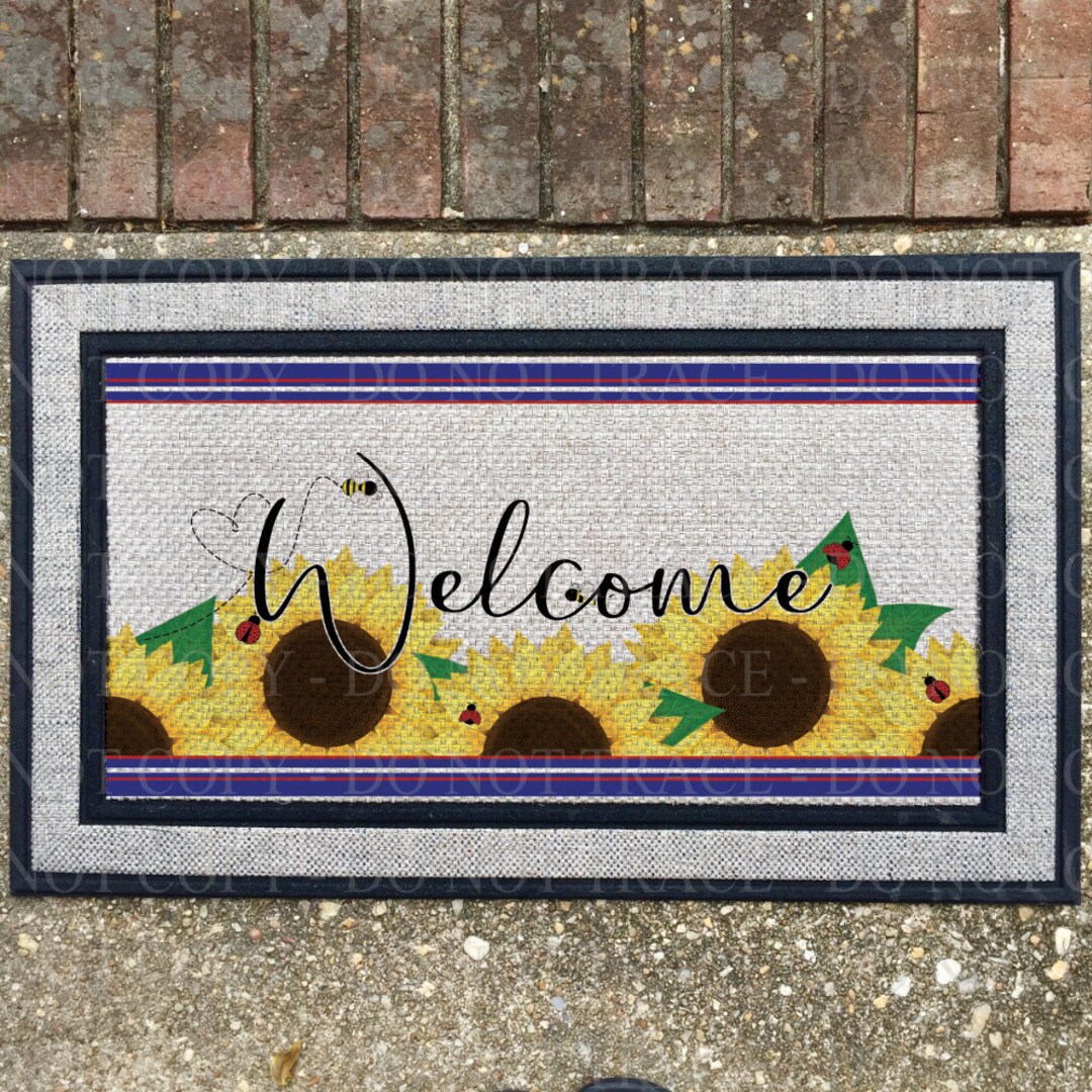 Extra Large Sunflower Sublimation Door Mat Transfer/ Ready to