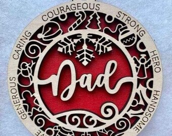 Laser Cut Wood Mom Ornament, Holiday Gift