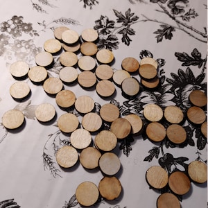 Set of 50 wooden tag craft circles,  .5&quot; .75&quot; 1&quot; DIY supplies varies wood circles, wood coins, wood disk, rounds, cookies, earrings