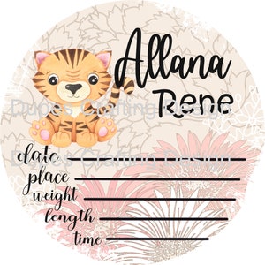 Kitty/Lion Baby Birth Stat Sign | Personalized Birth Announcement | Newborn Birth Stat | Newborn Keepsake | Name Announcement | Photo Prop