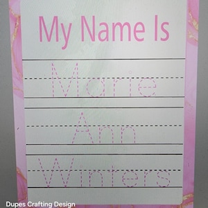 Personalized Name Tracing Board, Reusable Handwriting Practice