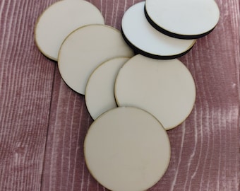 Sublimation MDF Circle Blanks:  Laser Cut Badge Reels, Hair Bows - Sets of 10
