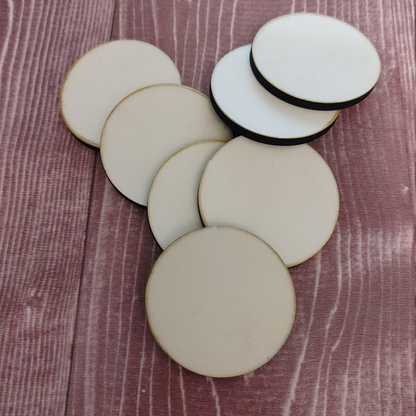 Set of 10 Sublimation round laser blanks - circle / jewelry / keychain / badge reel blank / sublimation / hairbow centers/magnet