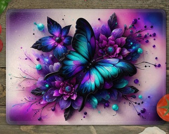 Butterfly Tempered Glass Cutting Board: Decorative Kitchen Trivet