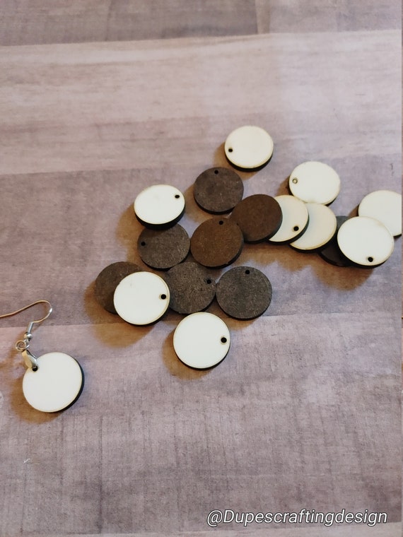 Sublimation hardboard earring blanks, 0.75 1 1.5 and 2 inch round,  dangle earring blanks for sublimation. With hole free shipping