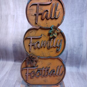 Stacked Pumpkin Fall Decor: Laser Cut Wood Shelf Sitter