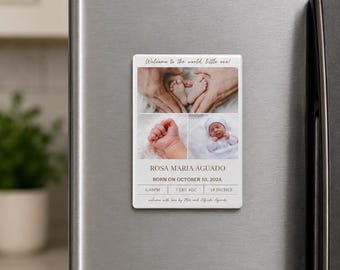 Birth Announcement Ceramic Refrigerator Magnets | Durable Kitchen Decor, Locker Art, Housewarming Gift baby welcome