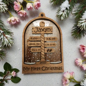 My first Christmas/Birth Stats/Ornaments