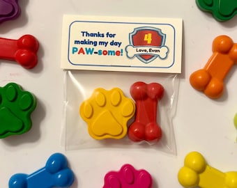 Crayones de recuerdo para fiestas de mascotas