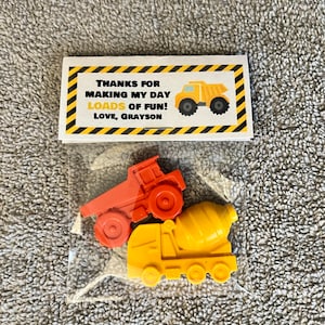 Construction Trucks Party Favor Crayons