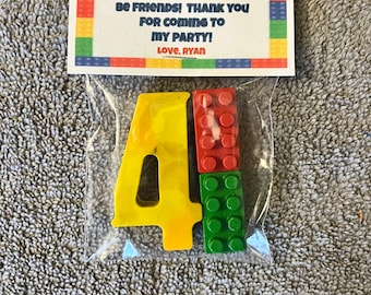 Lego Party Favor Crayons