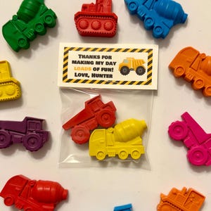 Construction Trucks Party Favor Crayons