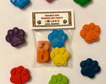 Giz de cera para lembrancinha de festa com tema de tigre