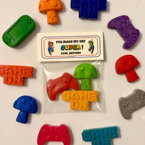 Video Game Crayon Party Favors - Custom Crayons - Gamer Birthday Gift - Video Game Crayons for Kids